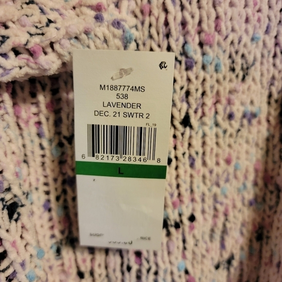 Studio by JPR Chenille Hoodie Sweater Knit Lavender Long Sleeve Size Large - Picture 6 of 6